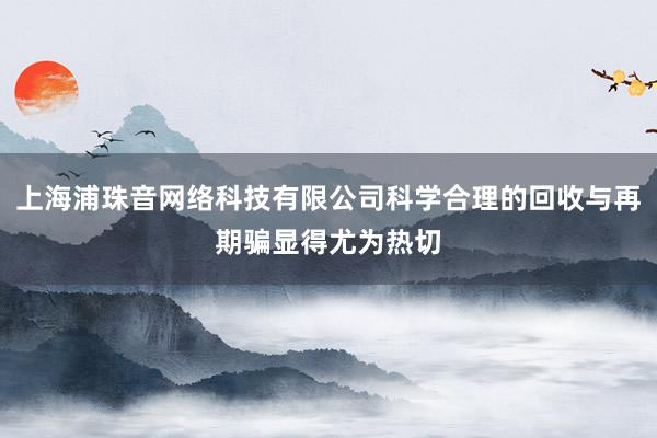 上海浦珠音网络科技有限公司科学合理的回收与再期骗显得尤为热切